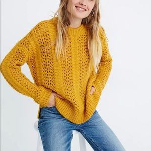 MADEWELL Windemere Pointelle Pullover Sweater NWT